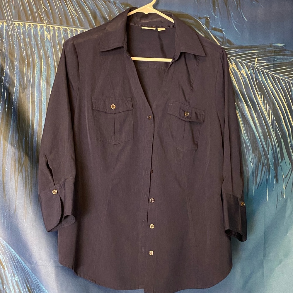 Dark blue button up Cato shirt